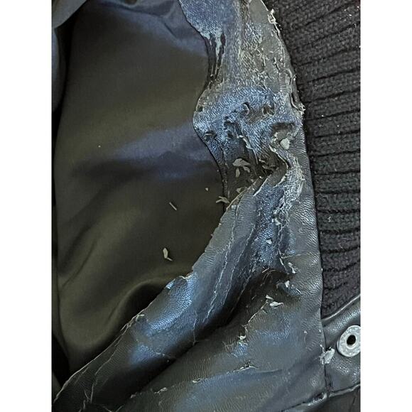 Armani Exchange leather jacket size large, has some damage as shown in pics - Picture 11 of 16